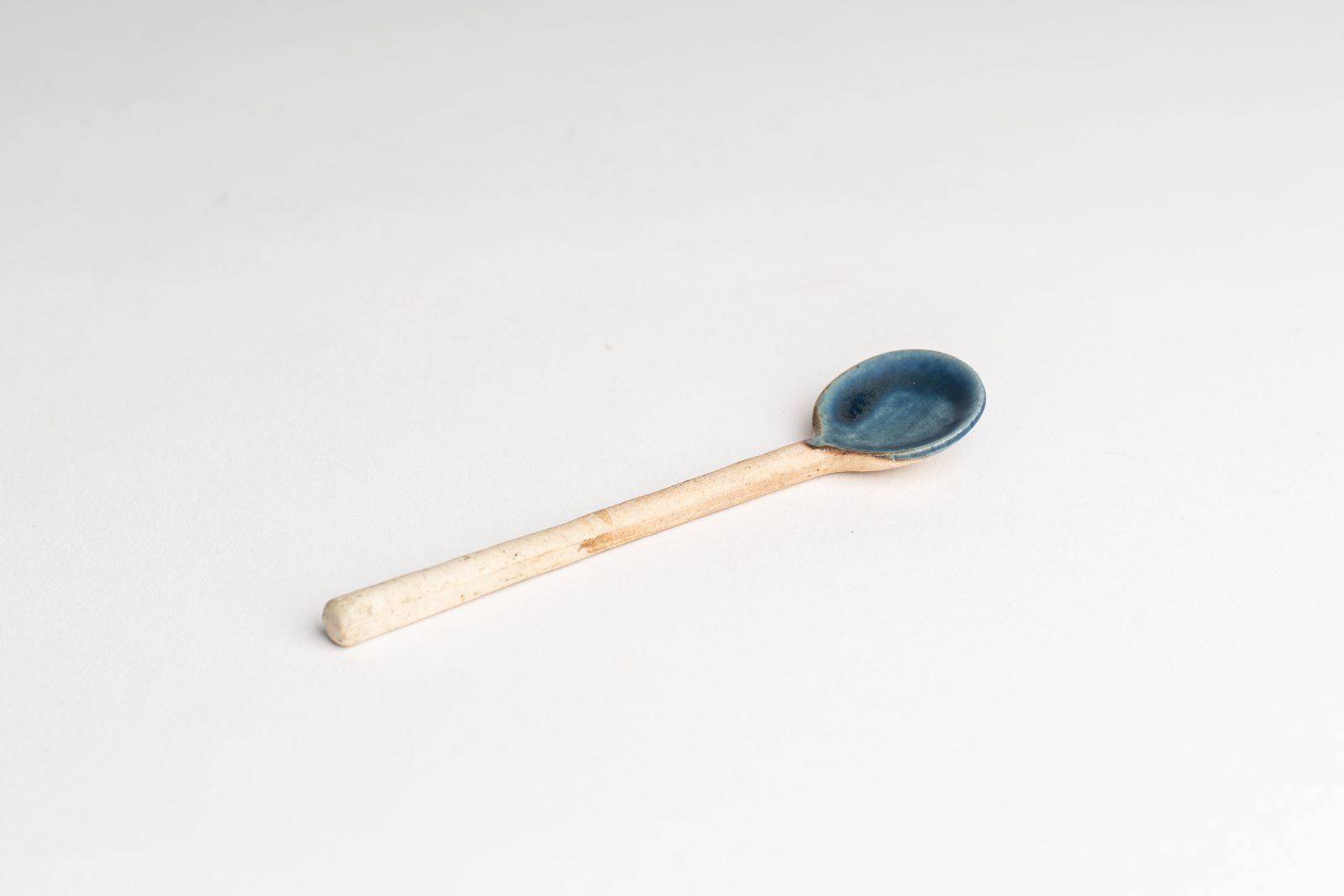 藍色作家陶瓷點心匙