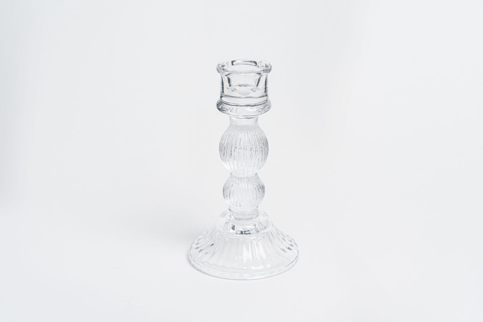 歐式直紋玻璃燭台